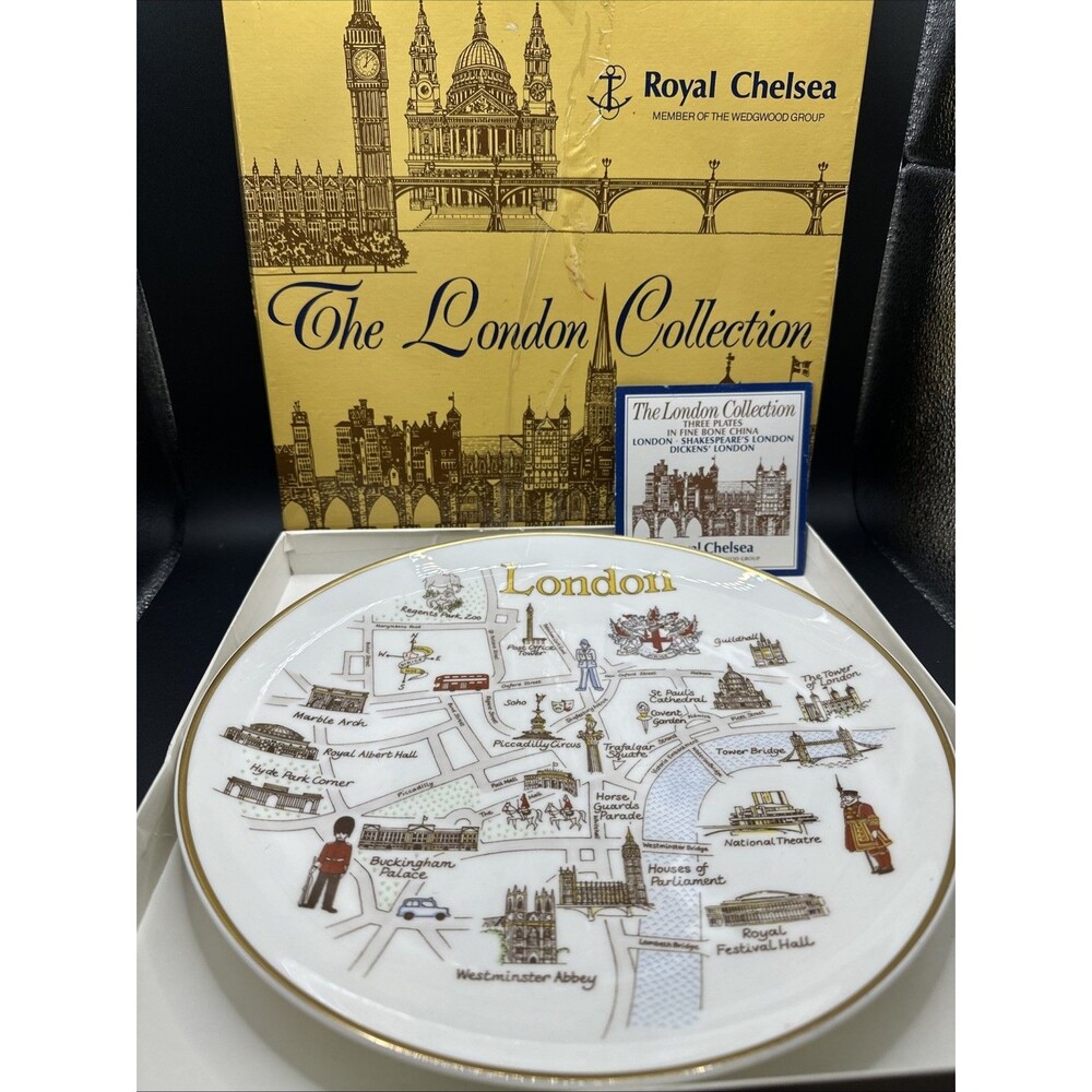 Royal Chelsea Bone China London Collection Plate, London Today, 10.5"